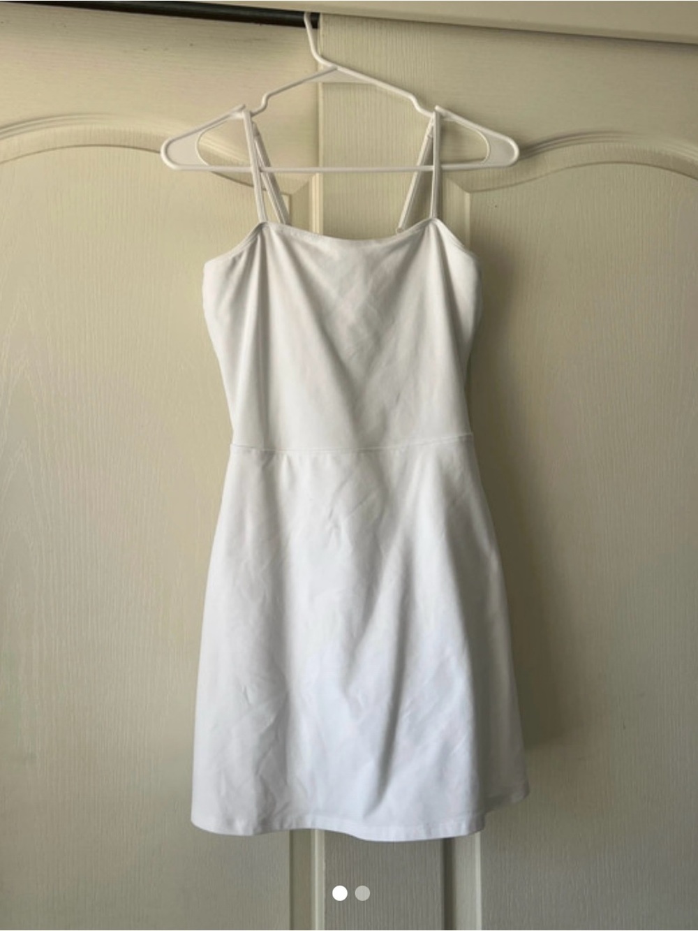 ALO Yoga White Spaghetti Strap Mini Dress